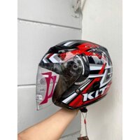 Mũ bảo hiểm 3/4 2 kính KLT tem Racing chính hãng siêu đẹp