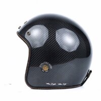 Mũ Bảo Hiểm 34 BULLDOG HELI CARBON - Đen bóng sọc - XL