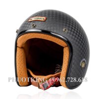 Mũ Bảo Hiểm 3/4 Cao Cấp Bulldog Heli Carbon Rubik