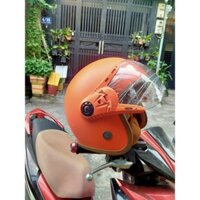 Mũ bảo hiểm 3/4 có kính lót nâu - Nón bảo hiểm 3/4 mẫu mới thời trang nhiều màu