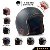 Mũ bảo hiểm 34 đầu Camry CR09, thiết kế phong cách trẻ trung, nhiều màu, thời trang cho nam và nữ- Hàng chính hãng  - Đen nhám - 1 Mũ  Kính UV7 Màu