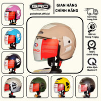 Mũ bảo hiểm 3/4 đầu GRO VO (V2) honda,818 chụp tai có kính dài chắn gió chính hãng bảo hành 12 tháng cao cấp cho nam nữ