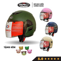 Mũ bảo hiểm 3/4 đầu GRO VO (V2) honda,818 chụp tai có kính dài chắn gió chính hãng bảo hành 12 tháng cao cấp cho nam nữ