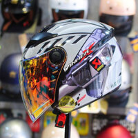 Mũ bảo hiểm 3/4 đầu Royal M268 2 kính tem Honda Winner X màu xám bạc