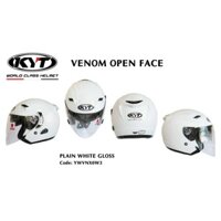 Mũ bảo hiểm 3/4 KYT màu trắng cao cấp - Nón bảo hiểm KYT venom màu trắng,hàng chính hãng