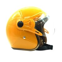 Mũ Bảo Hiểm 3/4 Màu Vàng Cam Có Kính Chắn Gió Cao Cấp HOANTHACH