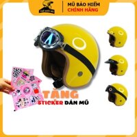 Mũ bảo hiểm 3/4 MÀU VÀNG Thế Giới Mũ, nón bảo hiểm 3/4 nam nữ freesize