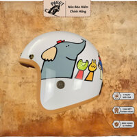 Mũ bảo hiểm 3/4 Nam/Nữ Tem Hươu cao cổ VARO - Cao Cấp kèm lưỡi trai