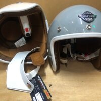 Mũ bảo hiểm 3/4 napoli kiểu nhật ron trắng kết trắng dài rộng che được nắng chắn được mưa