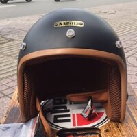 Mũ bảo hiểm 3/4 Napoli sh đen nâu