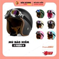 Mũ bảo hiểm 3/4 nhiều màu Sóc Store, nón bảo hiểm 3/4 nam nữ freesize