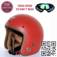 Mũ Bảo Hiểm 3/4 Omega Không Kính, Tặng Kính UV400 7 Màu