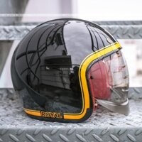 Mũ bảo hiểm 34 Royal M139 Kính Âm - Nhiều Màu - Phong Cách Cổ Điển - V10 Đen Chỉ Vàng - M