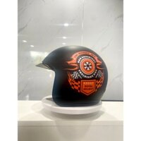 Mũ Bảo Hiểm 3/4  Royal M139 Màu Đen V1 Cam - Nón Bảo Hiểm Kính Âm Cao Cấp