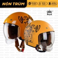 Mũ bảo hiểm 3/4 Royal M139 kính âm V7 cafe racer vàng size M L XL