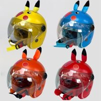 Mũ bảo hiểm 3/4 trẻ em PIKACHU,cho bé 3-9 tuổi có kính che mặt,4 màu sắc-ĐẠT CHUẨN CR