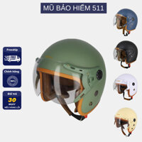 Mũ bảo hiểm 3/4 VARO kính càng lót màu - Nón bảo hiểm có kính cao cấp chính hãng Varohelmet
