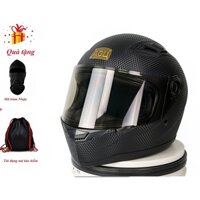 Mũ bảo hiểm AGU fullface vân các bon - TẶNG MŨ TRÙM NINJA