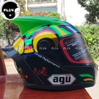 Mũ Bảo Hiểm AGU Tem Rùa Combo Đuôi Gió + Sừng + Túi Đựng + Khăn Ninja - Shopmubaohiem