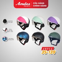 Mũ Bảo Hiểm Andes 3S-139, Kiểu Nửa Đầu Có Kính Giấu ( Ẩn ) Bên Trong Nón, Nhiều Màu Sắc