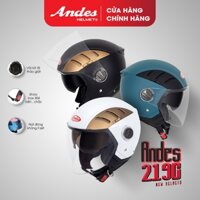 Mũ Bảo Hiểm Andes 3S-219C, Kiểu 3/4 Đầu Có 2 Kính Ngắn Và Dài Tiện Dụng, Nhiều Màu Sắc
