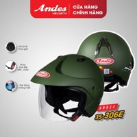 Mũ Bảo Hiểm Andes 3S-306E, Kiểu 3/4 Đầu Có Kính, Nhiều Màu Sắc