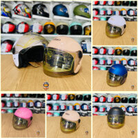 Mũ Bảo Hiểm Asia 3/4 kính ngoài màu trơn