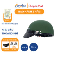 Mũ Bảo Hiểm B'color Loại Nửa Đầu Màu Xanh Rêu Kèm Lưỡi Trai