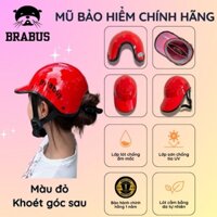 Mũ bảo hiểm Brabus chính hãng, mũ bảo hiểm khoét sau màu đỏ cờ