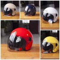 Mũ bảo hiểm cả đầu 3/4, kính dài chống xước, chống chói lóa, kiểu dáng trẻ trung T818 - Nhiều Màu