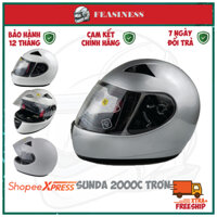 Mũ bảo hiểm cả đầu SUNDA 2000c trơn có Hàm, kính thay thể