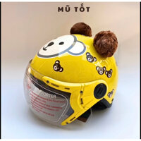Mũ bảo hiểm cho bé có kính gấu con - Phù hợp với bé từ 3 đến 7 tuổi - bảo hành 12 tháng