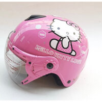 Mũ bảo hiểm cho bé Hello Kity có kính - siêu xinh - Dành cho bé từ 3 đến 15 tuổi - V&S Helmet -bảo hành 12 tháng