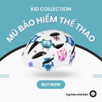Mũ bảo hiểm cho bé từ 3 đến 7 tuổi hình cú dùng đi xe đạp thăng bằng, patin, ván trượt cao cấp siêu nhẹ thoáng khí