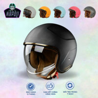 Mũ bảo hiểm có kính giấu Đen trắng Bulldog Moto Nón bảo hiểm Napoli dành cho trẻ em và người lớn