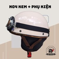 Mũ Bảo Hiểm ½ Đầu Napoli Haley N04 cá tính [Free Size: 55 - 58 cm] [Kem Bóng] - Bảo Hành 12 Tháng