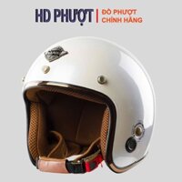 Mũ bảo hiểm ¾ đầu Napoli SH2 Ruby cao cấp [Free size 55 – 58cm] [Trắng lót nâu] – Bảo hành 12 tháng