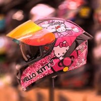 Mũ bảo hiểm Full face 2 kính Royal M266 dán tem hello kitty