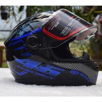 Mũ bảo hiểm fullface AGU họa tiết tem 46 xanh nước biển (hàng chính hãng)