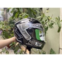 Mũ Bảo Hiểm Fullface AGU Racing Đủ Màu (Sừng + Đuôi) , Tặng túi đựng nón , Bảo hành 12 tháng