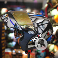 Mũ bảo hiểm Fullface Lật Hàm tem KYT Xám Royal M179 2 kính tiện lợi