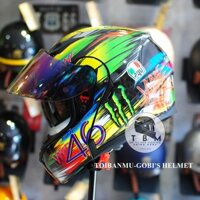 Mũ bảo hiểm Fullface Lật Hàm tem PISTA Bệt sơn Royal M179 2 kính tiện lợi