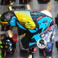 Mũ bảo hiểm Fullface Lật Hàm tem WINNERX Xanh Ngọc NIGHT FURY Royal M179 2 kính tiện lợi