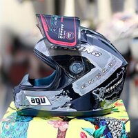 Mũ Bảo Hiểm Fullface M136 AGU Tem RACING./Bảo Hành 12 Tháng.