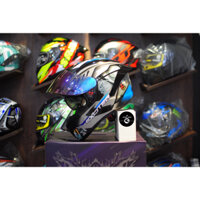 Mũ bảo hiểm Fullface Royal M266 2 kính (chính hãng) Yamaha Exciter bạc xanh