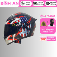 Mũ Bảo Hiểm Fullface Royal M138B 1 kính Dán Tem Cờ Mỹ chính hãng bảo hành 12 tháng - bình an 83