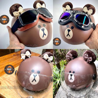 Mũ bảo hiểm gấu kèm kính❤️ Dễ thương xĩu luôn