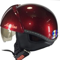 Mũ Bảo Hiểm Giấu Kính Andes 181 Bóng Màu Đỏ Mận