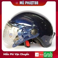 Mũ bảo hiểm GRS A33K - Xanh tím than bóng - Mũ nửa đầu chính hãng GRS Hoàng Quán clip thật