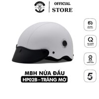 Mũ bảo hiểm Hpro helmet, kiểu dáng nón sơn, màu trắng tinh tế, an toàn chất lượng, Freesize(52-56cm)